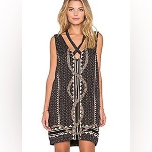 Free People NWT Diamonds & Snakes Mini Dress in Black Combo